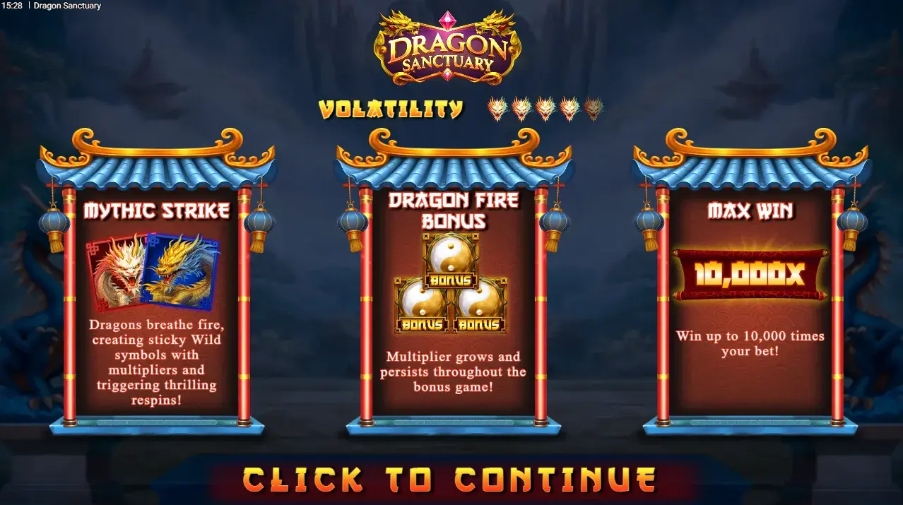 Splash screen with Mythic Strike panels