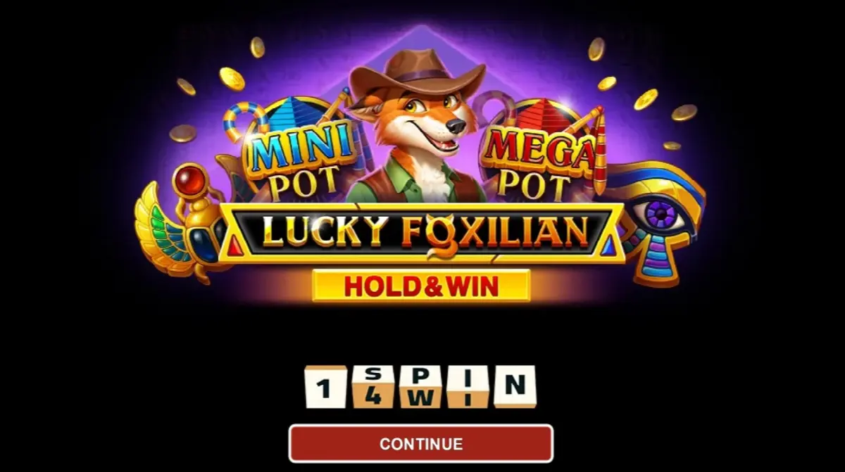 Intro splash with Hold & Win branding