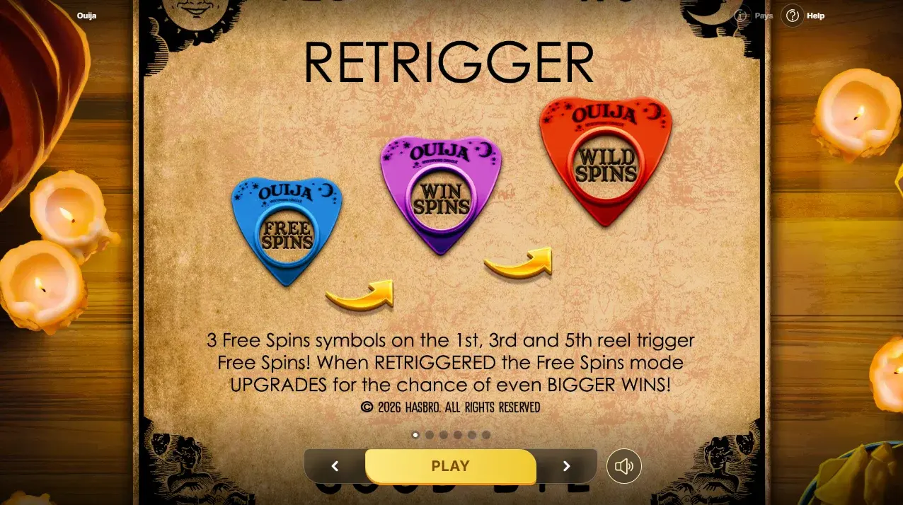 Retrigger path: Free to Wild Spins