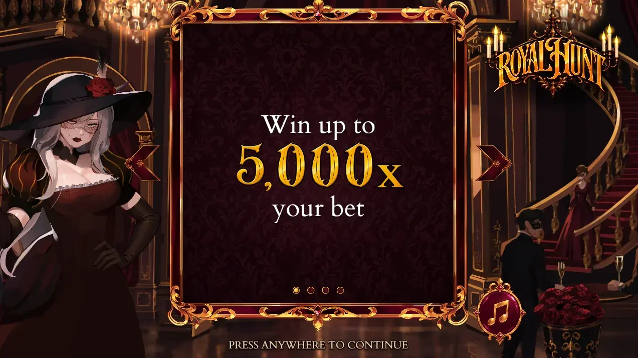 Intro screen showing 5,000× max win