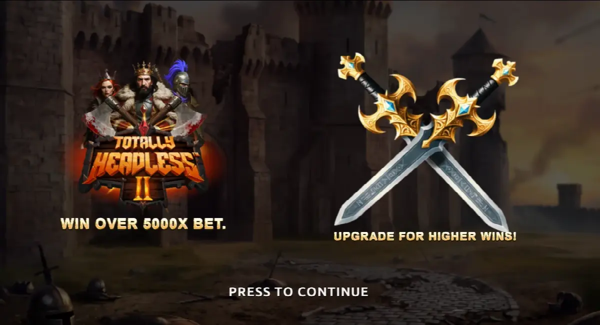 Intro screen, over 5,000× win claim