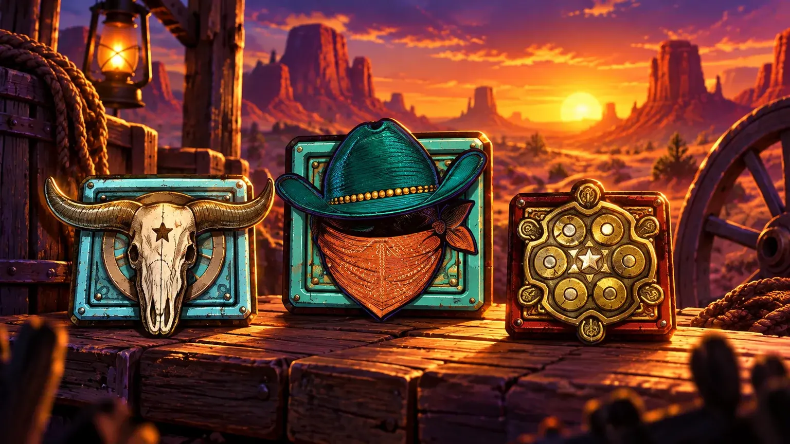 The masked Wanted Dead or a Wild character in a stylised Western setting